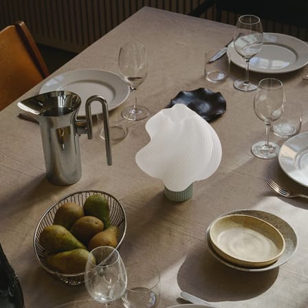 Rechargeable Portable Lamp Soft Serve Green - CRÈME ATELIER | Green matcha / Lamp Shade White - View 3