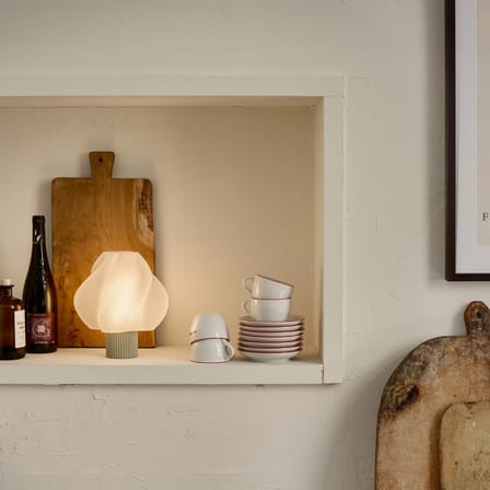 Rechargeable Portable Lamp Soft Serve Green - CRÈME ATELIER | Green matcha / Lamp Shade White - View 2