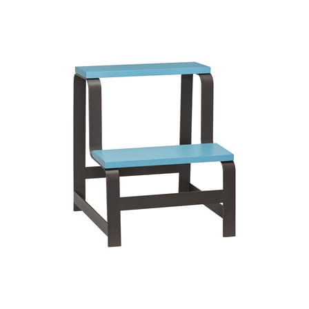 Step Stool Step Wood Blue - HÜBSCH | Blue - Brown - View 4