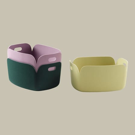 Basket Restore Fabric Green / 35 x 48 cm - Recycled Felt - Muuto | Green-Beige - View 2