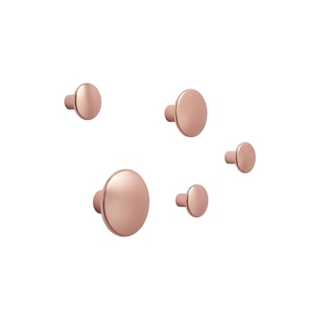 Set of 5 Wall Hook The Dots Metal Large / Assorted Diameters - Muuto | Pink - View 3