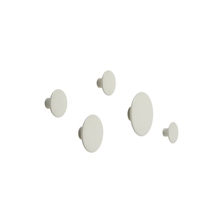 Set of 5 Wall Hooks The Dots Wood / Wood - Assorted Diameters - Muuto | Off-White - View 3