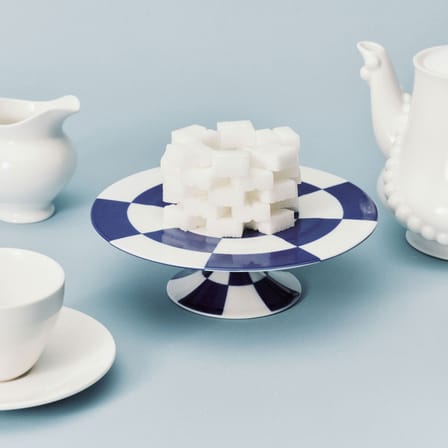 Cake Stand Fête des Bêtes Ceramic Blue / Ø 19,2 cm - Serax | White - Blue - View 1