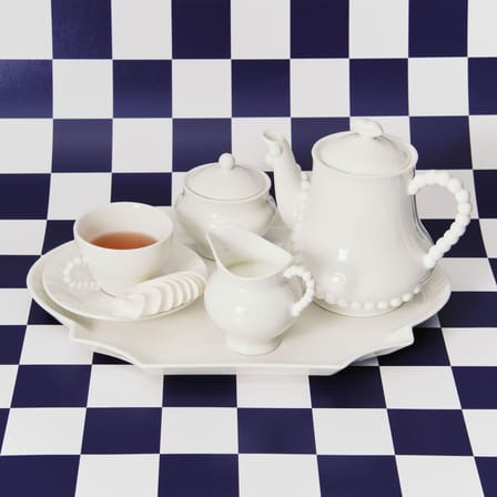 Serving Plate Perle Fine Ceramic White / 36,6 x 26,5 cm - Serax - View 1