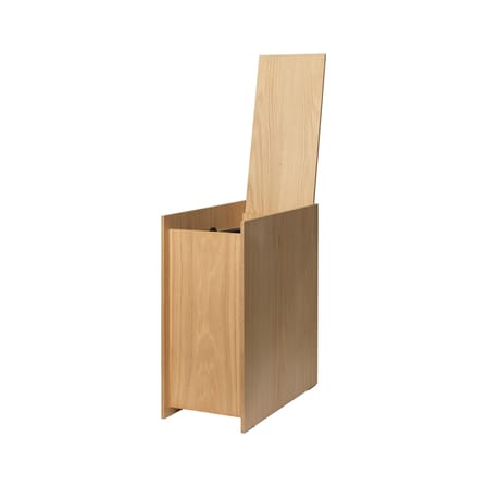 Wastebasket Sama Large Wood Natural / H 50 cm - Inner Plastic Bucket - Ferm Living | Wood Natural - Removable inner bucket : Black - View 3