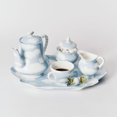Sugar Bowl Rêves de Rêves Ceramic Blue - Serax | Sky Blue & White (Cloud pattern) - View 1