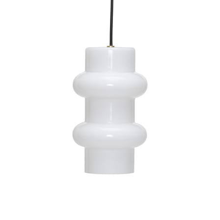 Pendant Light Pilule Pendule Double Glass White / Ø 15 x H 25 cm - HÜBSCH | White, Gloss finish - Cable Black - View 3