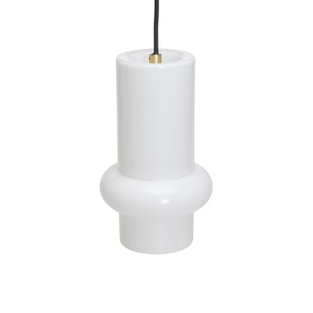Pendant Light Pilule Pendule Down Glass White / Ø 15 x H 25 cm - HÜBSCH | White, Gloss finish - Cable Black - View 4