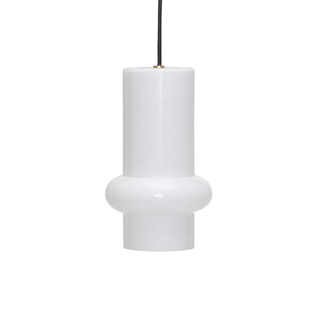 Pendant Light Pilule Pendule Down Glass White / Ø 15 x H 25 cm - HÜBSCH | White, Gloss finish - Cable Black - View 3
