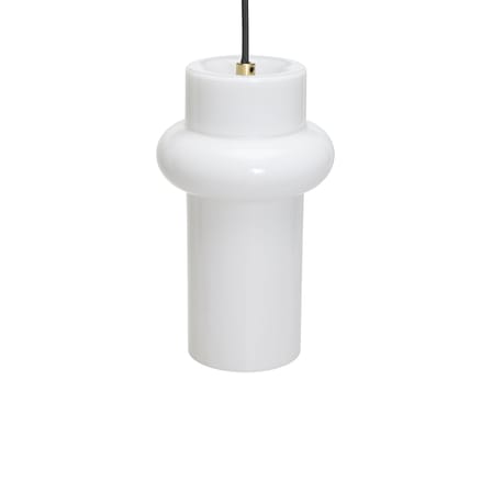 Pendant Light Pilule Pendule Up Glass White / Ø 15 x H 25 cm - HÜBSCH | White, Gloss finish - Cable Black - View 4