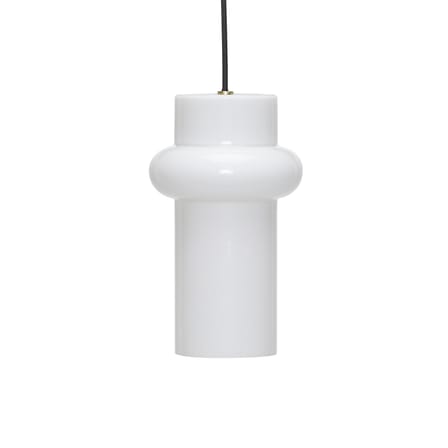 Pendant Light Pilule Pendule Up Glass White / Ø 15 x H 25 cm - HÜBSCH | White, Gloss finish - Cable Black - View 3