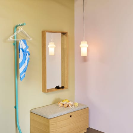 Pendant Light Pilule Pendule Up Glass White / Ø 15 x H 25 cm - HÜBSCH | White, Matte finish - Cable Black - View 1