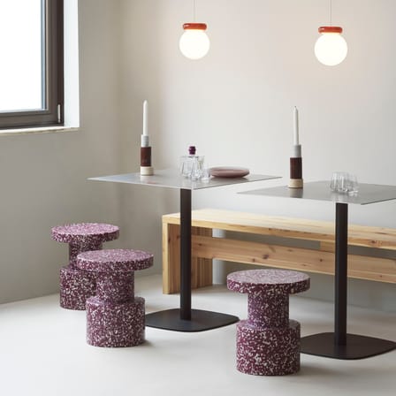 Stool Bit / H 42 cm - Recycled - Normann Copenhagen | Burgundy Speckled White - View 1