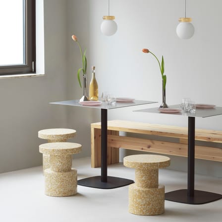 Stool Bit / H 42 cm - Recycled - Normann Copenhagen | Mustard Speckled White - View 1