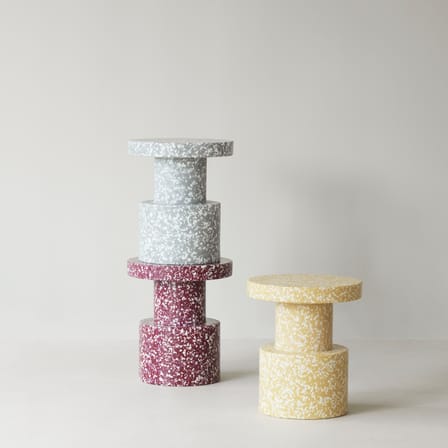 Stool Bit / H 42 cm - Recycled - Normann Copenhagen | Mustard Speckled White - View 3