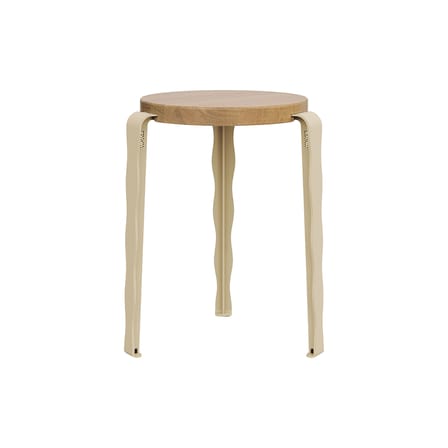 Stackable Stool Lou Vague by Uchronia / Oak - TIPTOE | Seat : Oak Natural / Legs : Beige - View 4