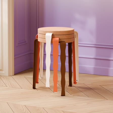 Stackable Stool Lou Vague by Uchronia / Oak - TIPTOE | Seat : Oak Natural / Legs : Beige - View 2