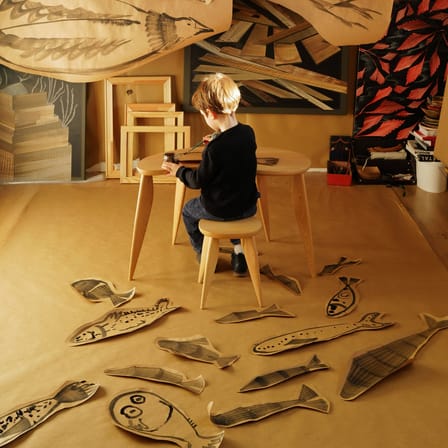 Kids Stool Feve Wood Natural - Ferm Living | Ash Natural - View 2