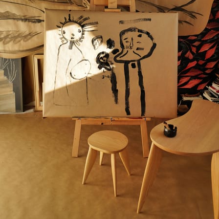 Kids Stool Feve Wood Natural - Ferm Living | Ash Natural - View 1