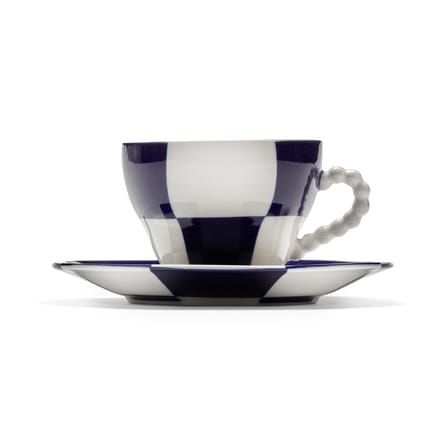 Set of 2 Cups and Saucers Fête des Bêtes - Serax | White - Blue - View 3