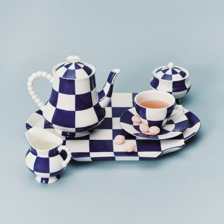 Set of 2 Cups and Saucers Fête des Bêtes - Serax | White - Blue - View 1