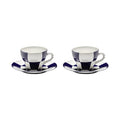 Set of 2 Cups and Saucers Fête des Bêtes - Serax | White - Blue - View 2