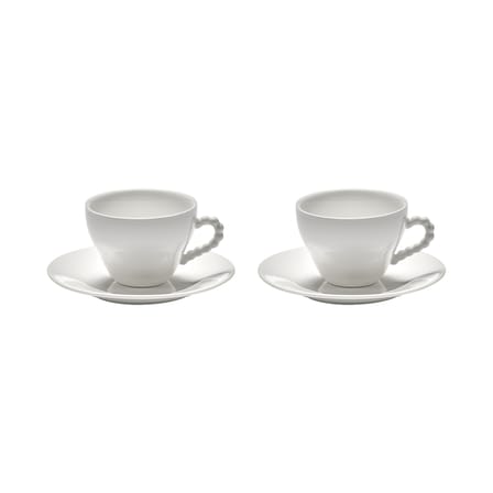 Set of 2 Cups and Saucers Perle Fine - Serax | White - View 3