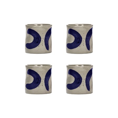 Set of 4 Cups Sophia / Hand-Painted - Serax | Beige - Blue - View 3