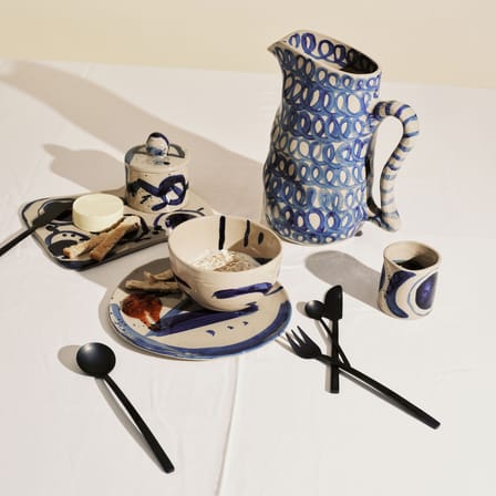 Set of 4 Cups Sophia / Hand-Painted - Serax | Beige - Blue - View 1
