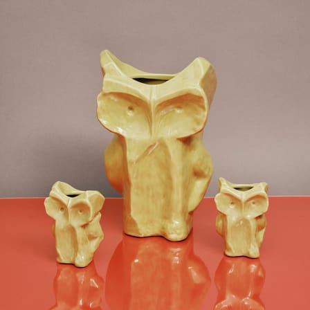 Vase After Midnight Owl Ceramic Yellow / Small - H 23 cm - Serax - View 2